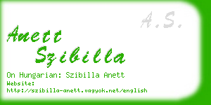 anett szibilla business card